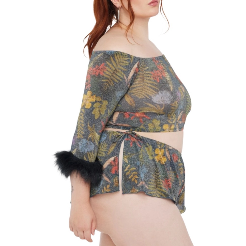 Savage x Fenty Trophy Wife Cheeky Sleep Shorts & Crop Top Set Size 1X